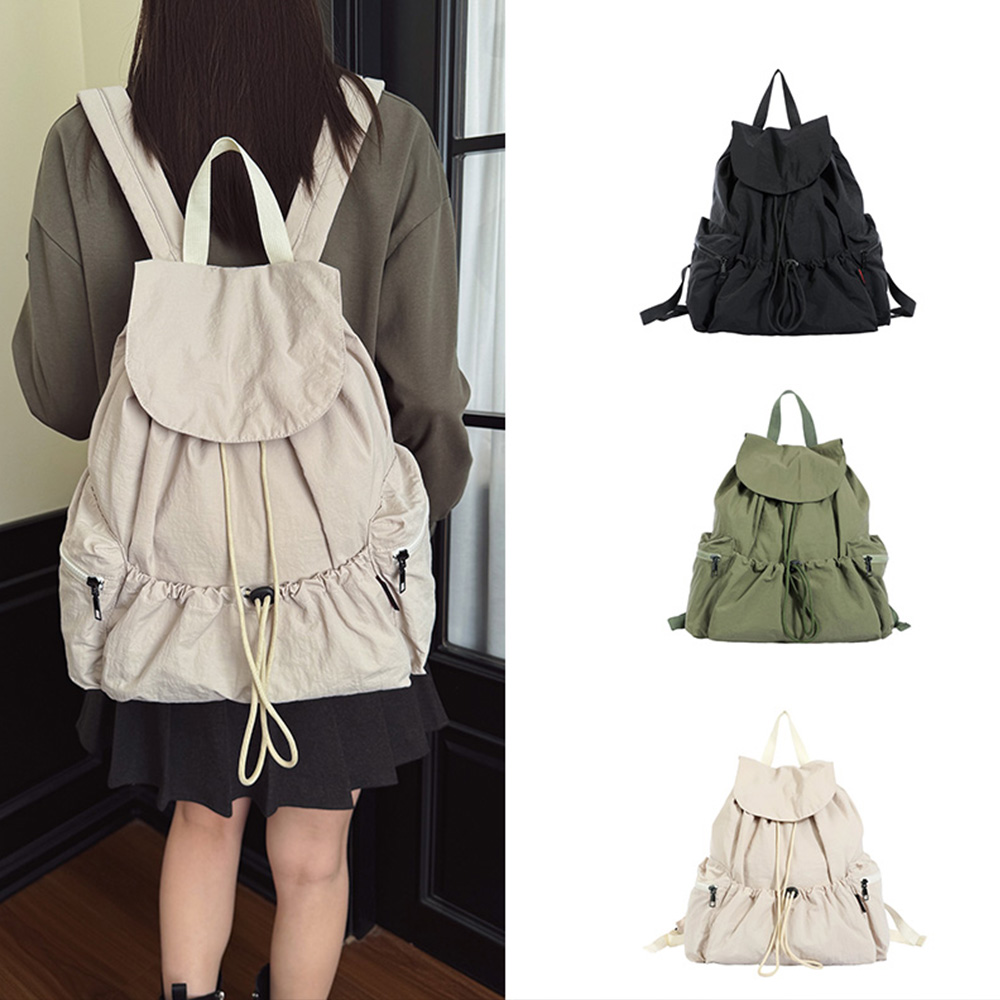 Mochila con cordón, de nailon, - Canvas Backpack Casual reseña y precio