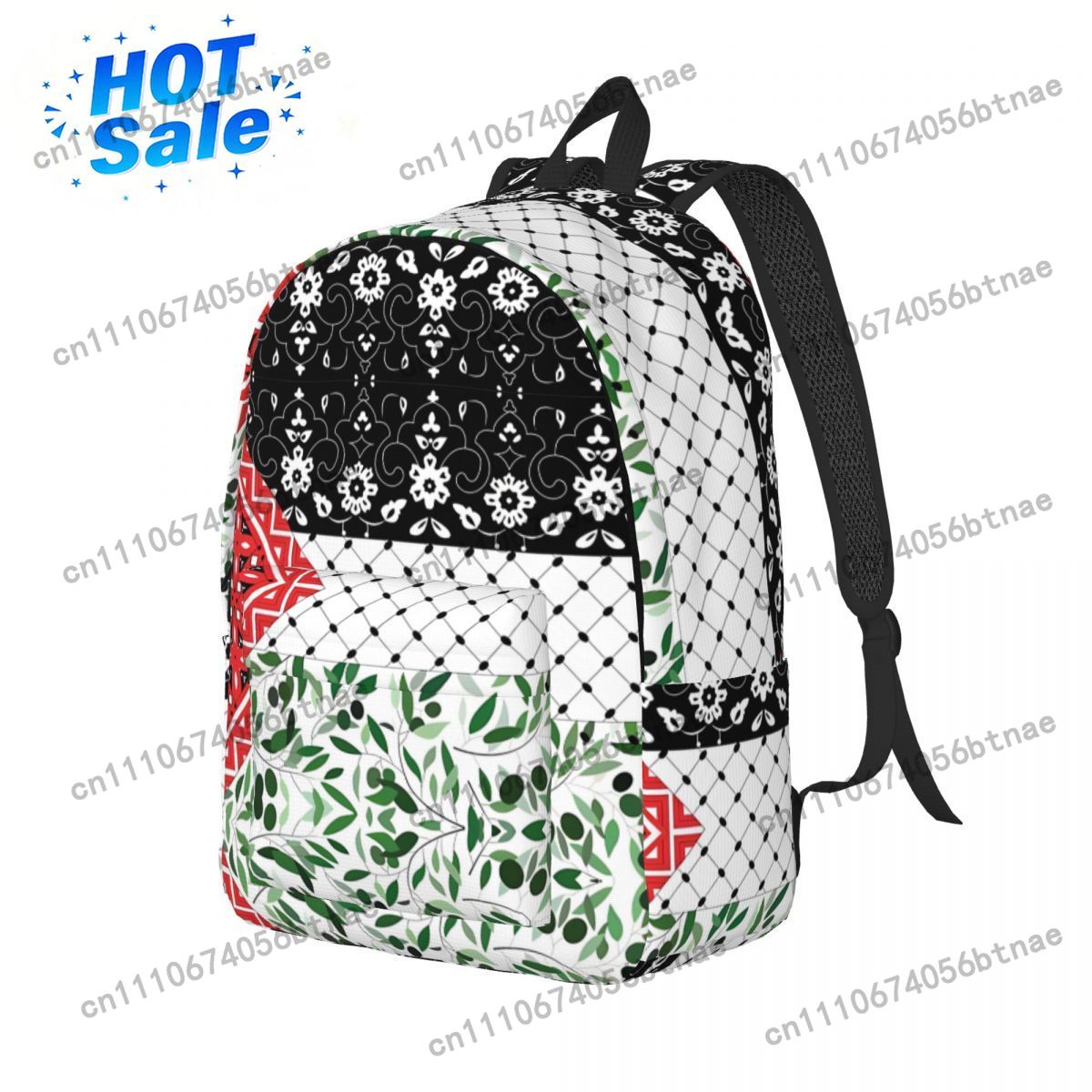 Bandera palestina con patrones - Canvas Backpack Casual reseña y precio